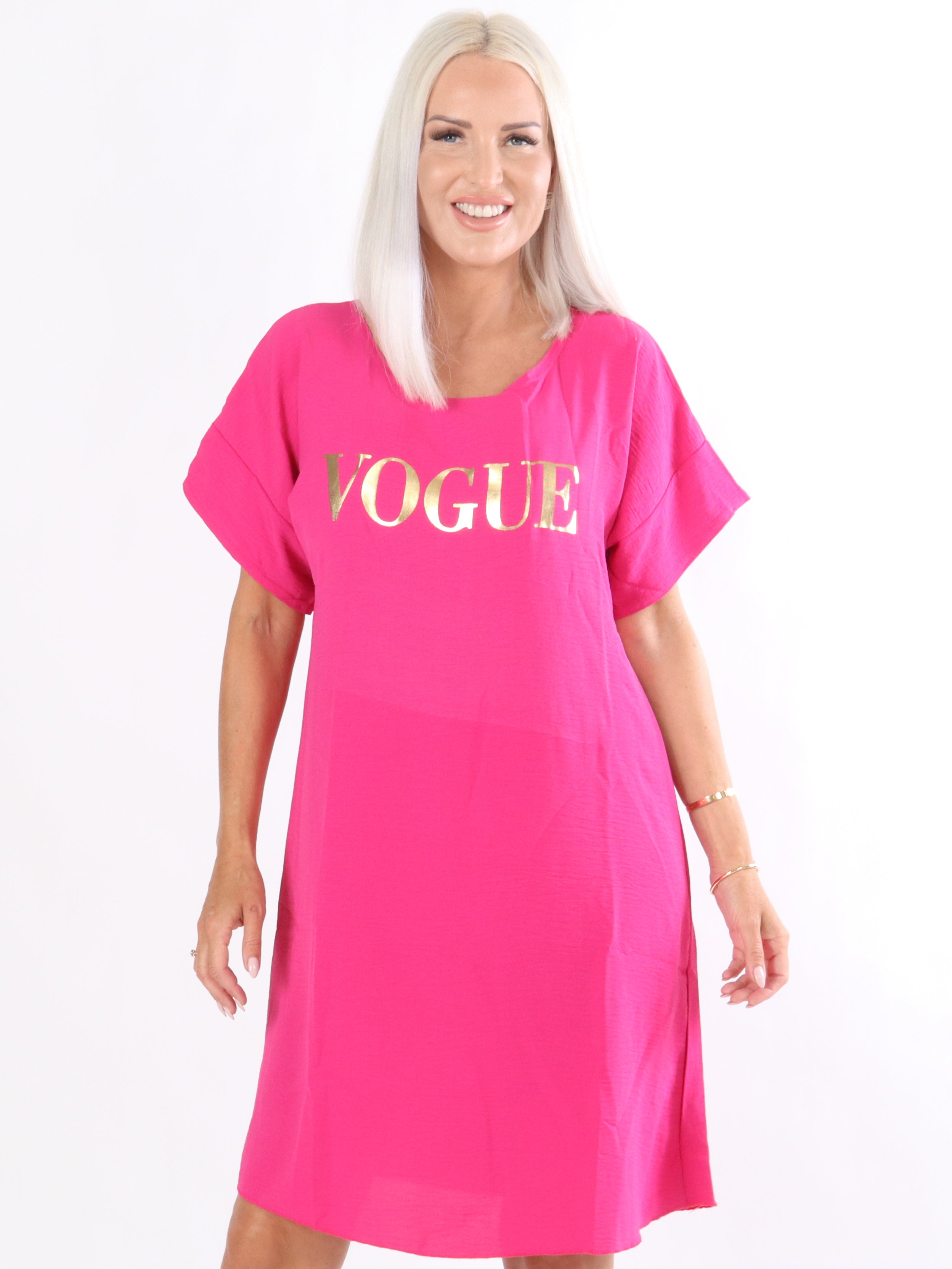 Yulian - Armégrön lång t-shirt klänning med guldskrift